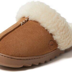 Women's Suede Fuzzy Memory Foam Indoor Outdoor Slippers Size 10